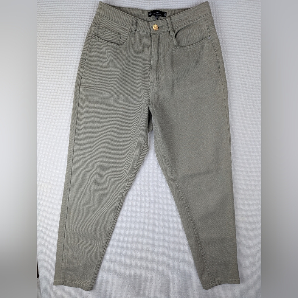 Missguided Riot High Rise Mom Jeans Khaki - Picture 3 of 8